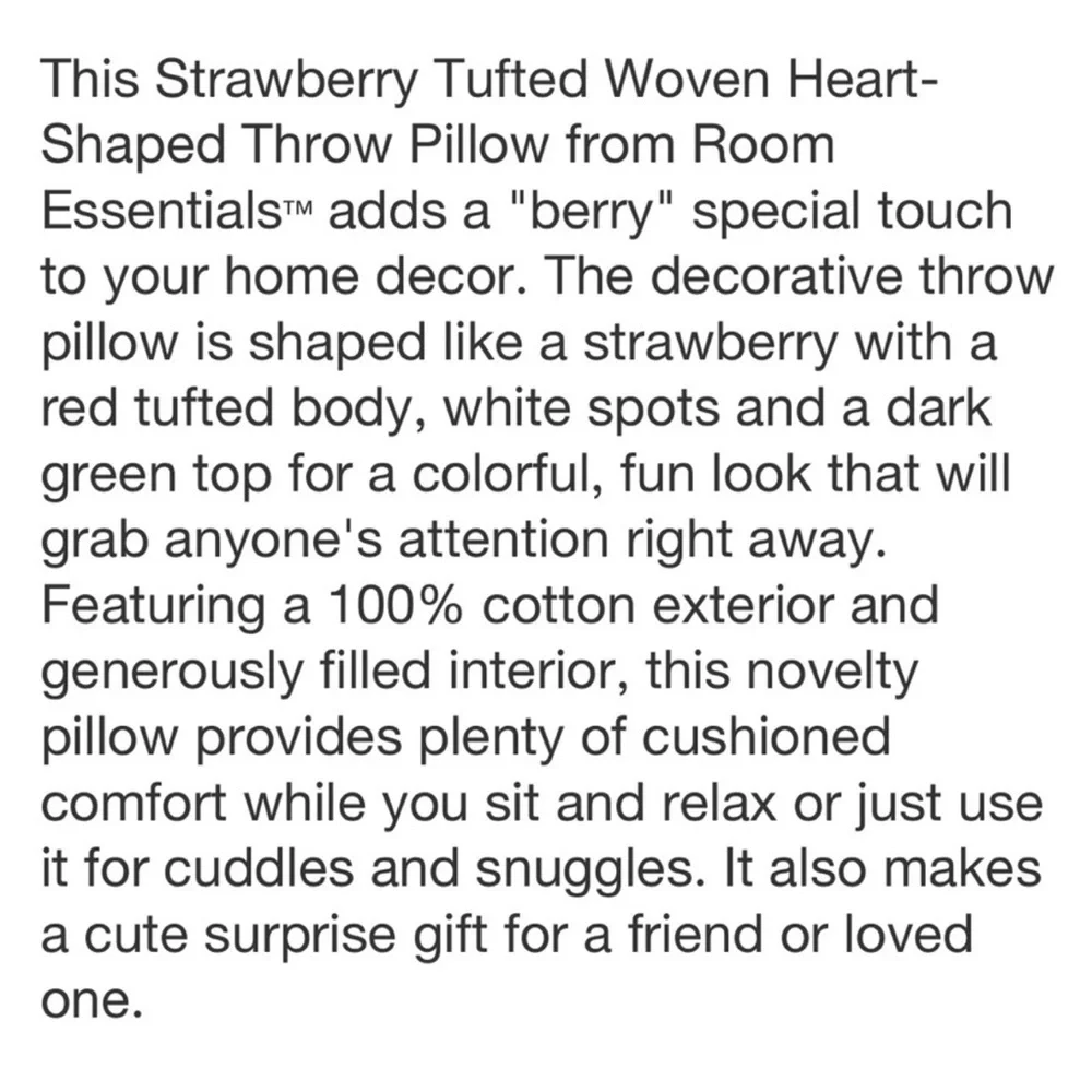 🆕 Strawberry Shaped Decorative Throw Pillow - 2024 Target Room Essentials